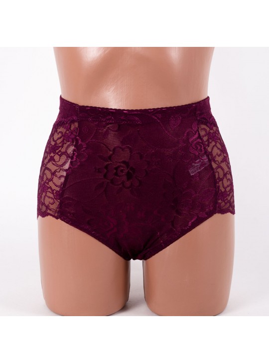 Трусики жіночі мереживні завищена посадка Anttifu 676 марсала 4267-2