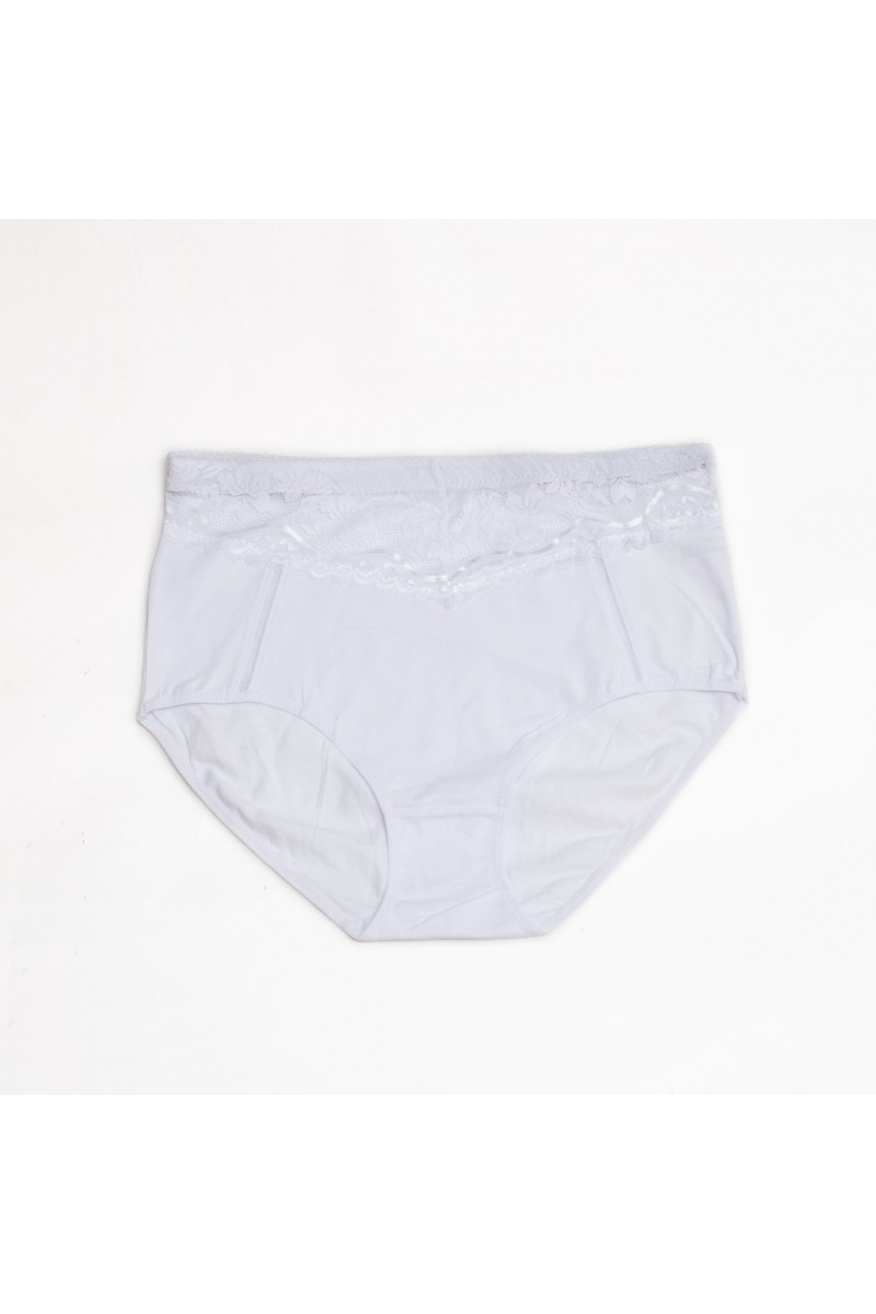 Женские хлопковые трусики высокой посадки Anttifu 7766 белые k3732-3