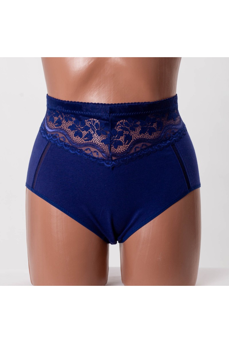 Жіночі бавовняні трусики високої посадки Anttifu 7766 сині k3732-8