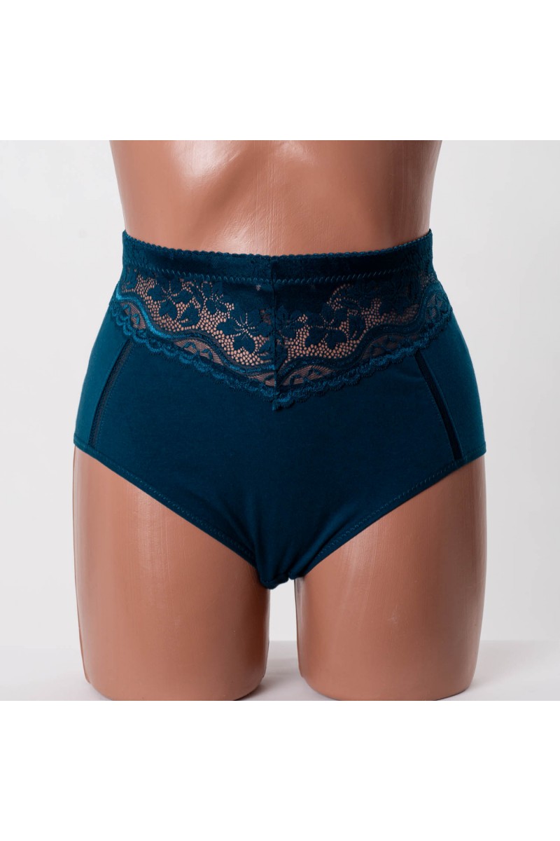 Жіночі бавовняні трусики високої посадки Anttifu 7766 смарагдові k3732-9