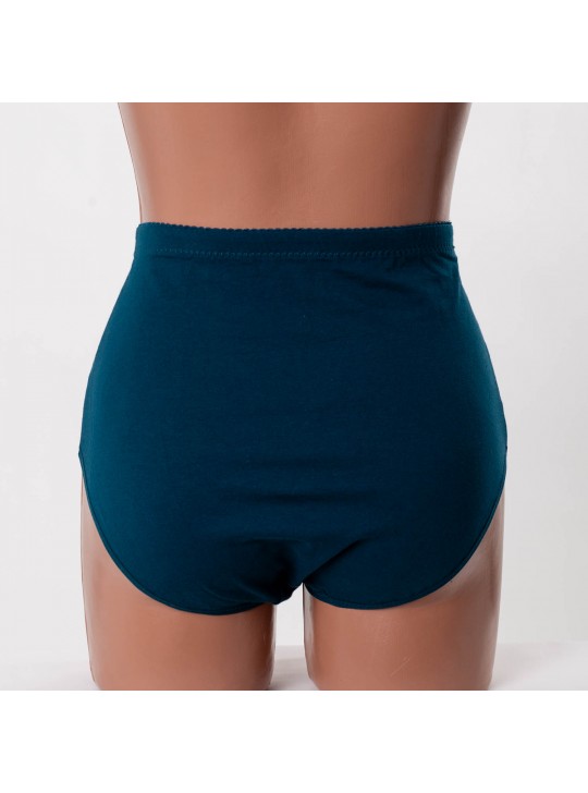 Жіночі бавовняні трусики високої посадки Anttifu 7766 смарагдові k3732-9