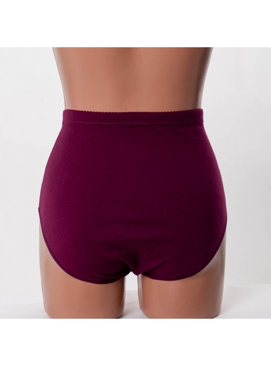 Женские хлопковые трусики высокой посадки Anttifu 7766 марсала k3732-7