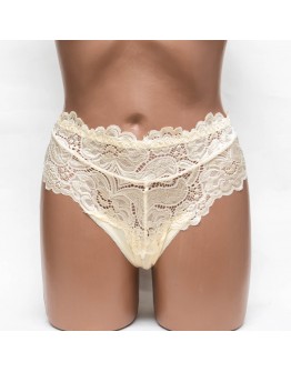 Жіночі труси мікрофібра з мереживом Biweier 1063 бежеві 4405-8