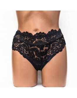 Жіночі труси мікрофібра з мереживом Biweier 1063 чорні 4405-9