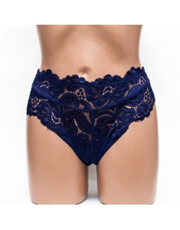 Жіночі труси мікрофібра з мереживом Biweier 1063 сині 4405-11