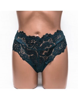 Жіночі труси мікрофібра з мереживом Biweier 1063 смарагдові 4405-12