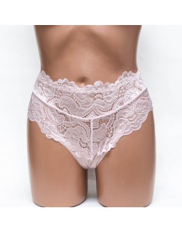 Жіночі труси мікрофібра з мереживом Biweier 1063 пудра 4405-13
