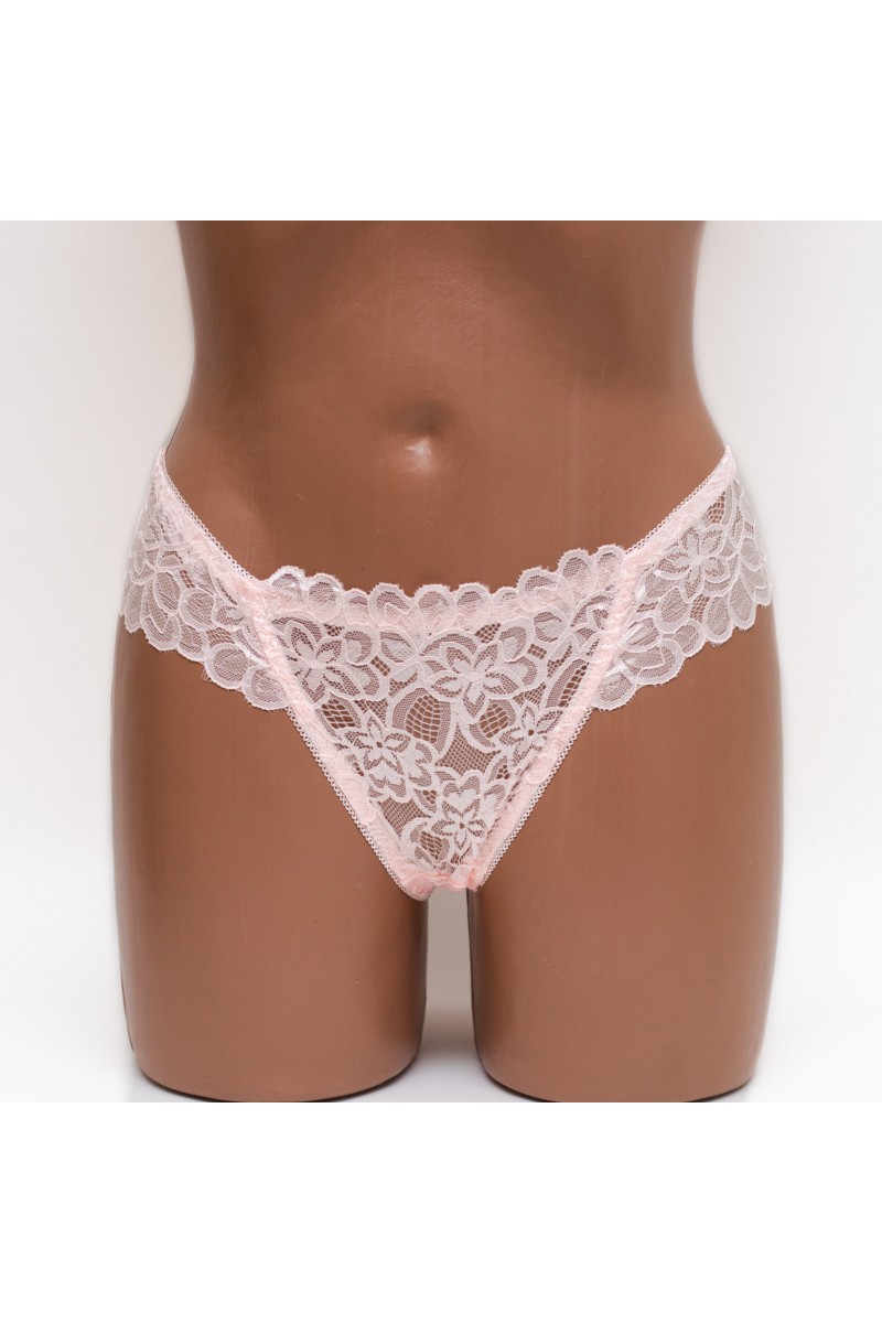Жіночі мереживні трусики стрінги Biweier 354 персикові 3854-2