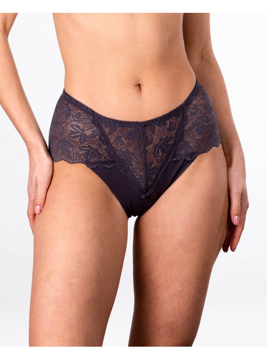 Трусики бавовна з мереживом Biweier 9298 сірі 4209-7