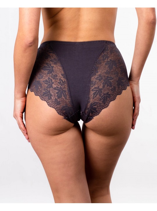 Трусики бавовна з мереживом Biweier 9298 сірі 4209-7