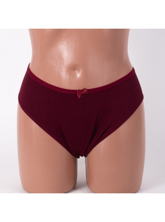 Трусики жіночі бразиліана бавовна ER and DO темно-бордові k3401-15