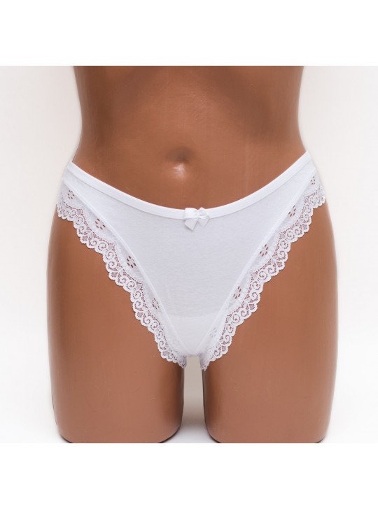 Трусики женские бразилиана хлопок ER and DO белые k3400-7