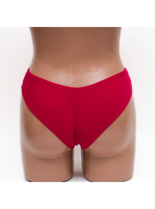 Трусики женские бразилиана хлопок ER and DO малиновые k3401-11