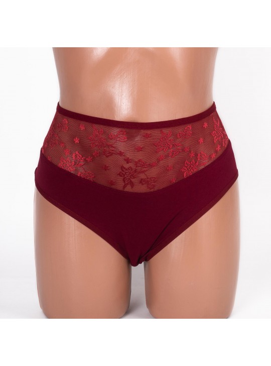 Трусики жіночі бавовна ER and DO бордові 3939-3