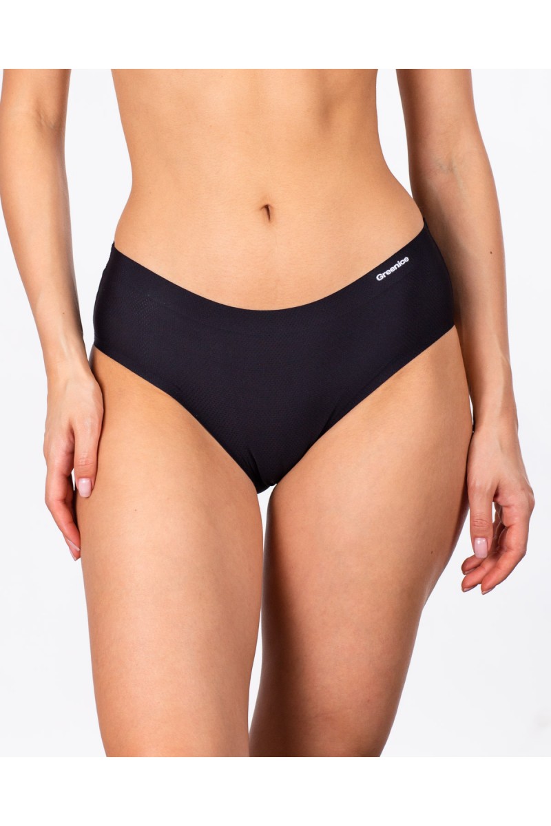 Жіночі безшовні трусики з перфорацією Greenice 1026 чорні 4197-1