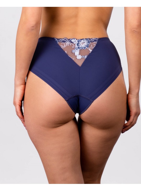 Жіночі труси мікрофібра з вишивкою Lanny mode 21775 сині k3758-1