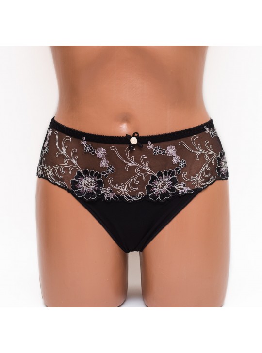 Жіночі труси мікрофібра з вишивкою Lanny mode 21775 чорні k3758-3