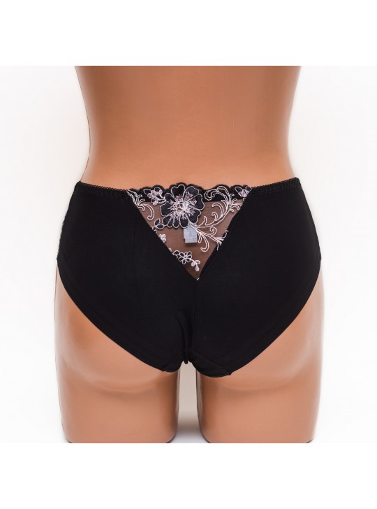 Жіночі труси мікрофібра з вишивкою Lanny mode 21775 чорні k3758-3