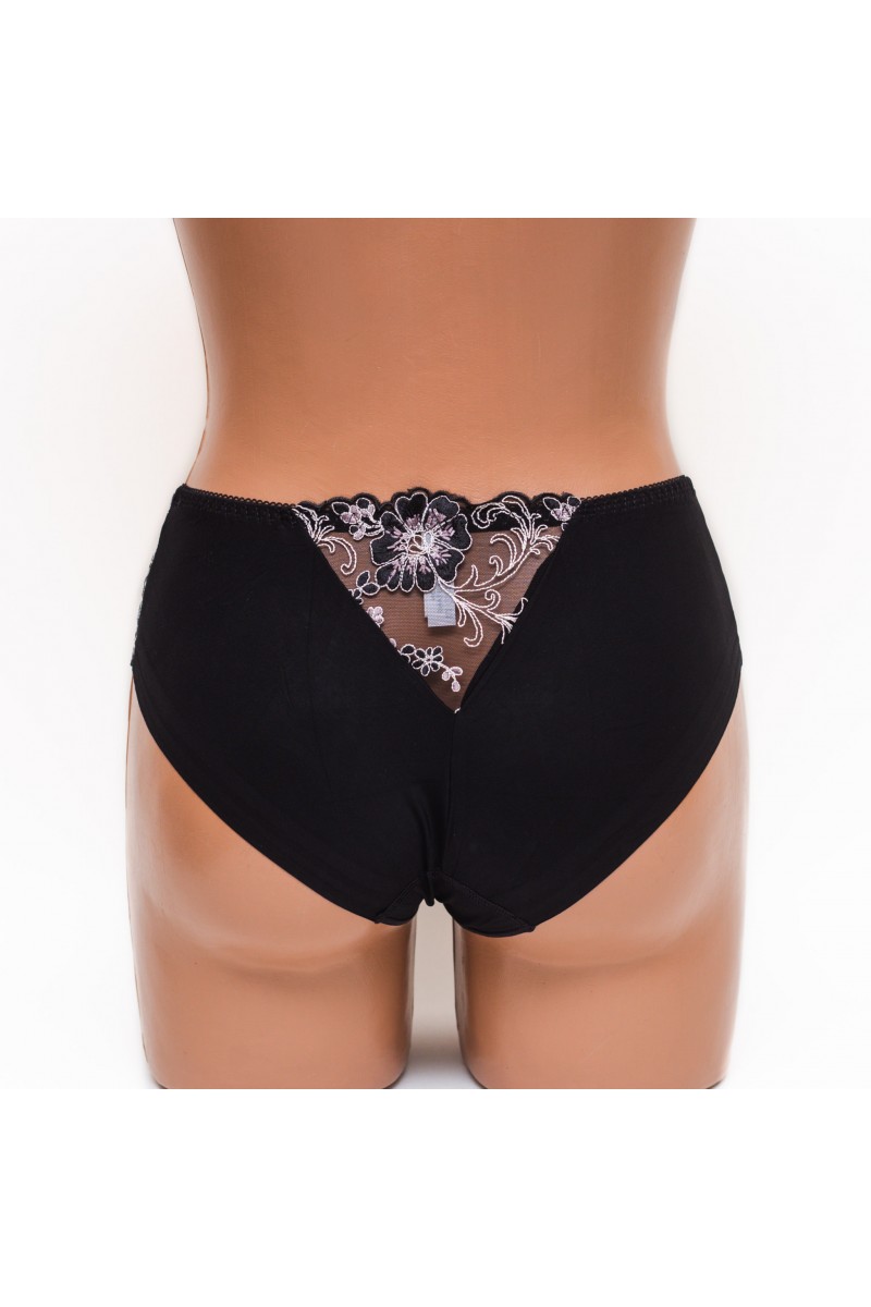 Жіночі труси мікрофібра з вишивкою Lanny mode 21775 чорні k3758-3
