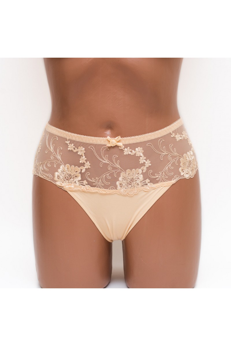Жіночі труси мікрофібра з вишивкою Lanny mode 21775 бежеві k3758-5