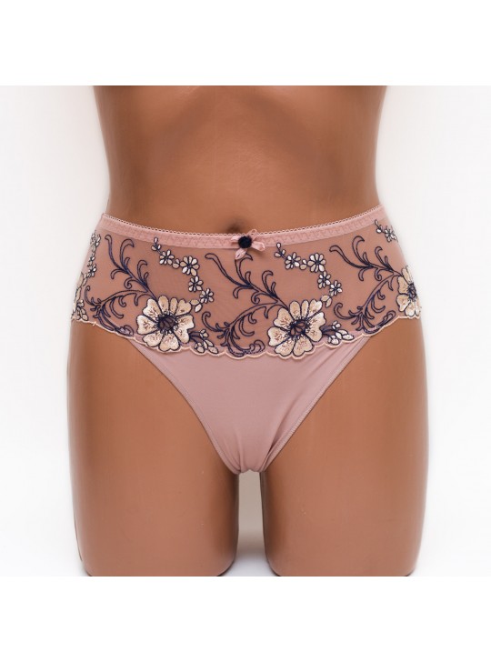 Жіночі труси мікрофібра з вишивкою Lanny mode 21775 пудра k3758-6