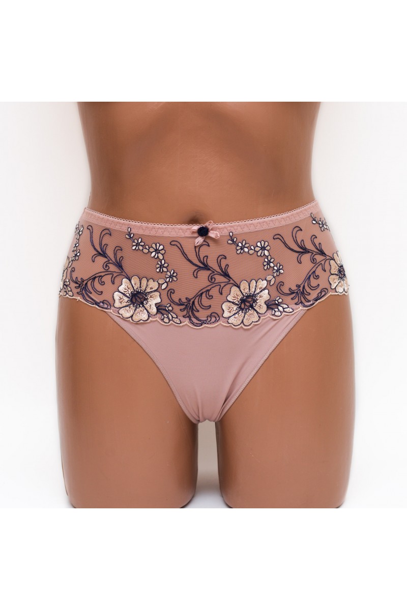 Жіночі труси мікрофібра з вишивкою Lanny mode 21775 пудра k3758-6