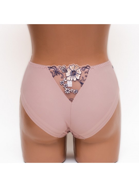 Жіночі труси мікрофібра з вишивкою Lanny mode 21775 пудра k3758-6