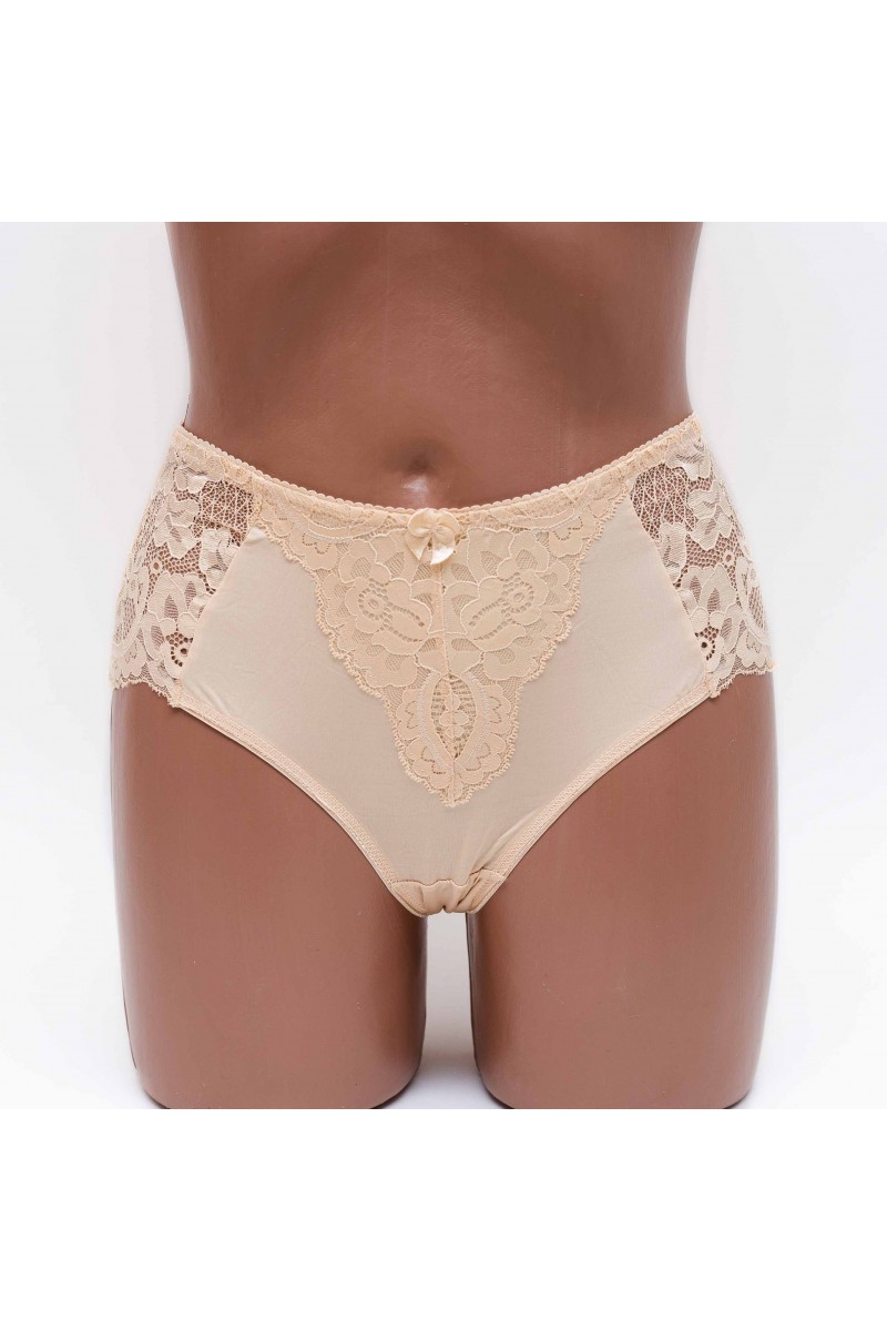 Жіночі труси мікрофібра з мереживом Lanny mode 51171 бежеві k3637-7
