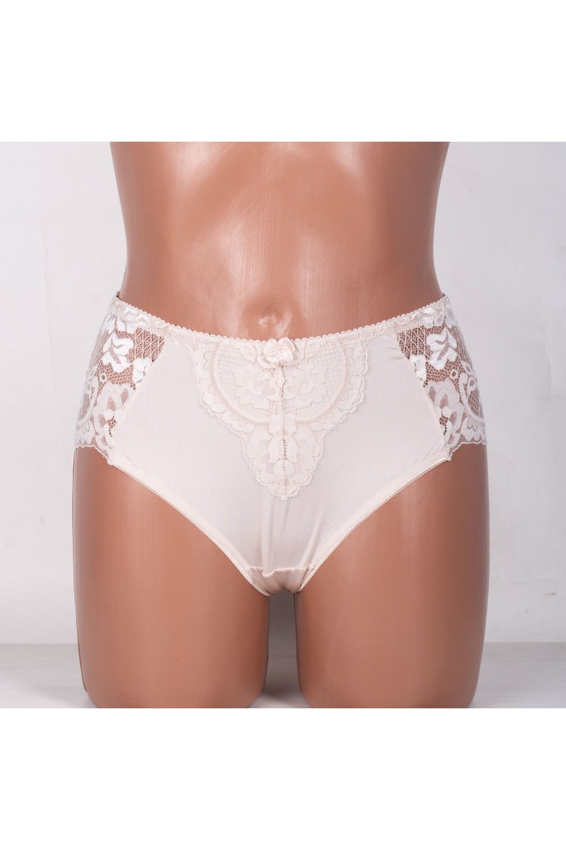 Жіночі труси мікрофібра з мереживом Lanny mode 51171 світлий капучіно k3637-8