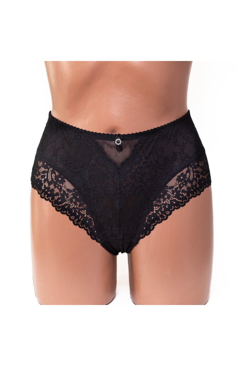 Жіночі труси мікрофібра з мереживом Lanny mode 51399 чорні 4409-2