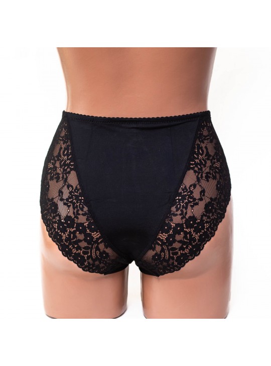 Жіночі труси мікрофібра з мереживом Lanny mode 51399 чорні 4409-2