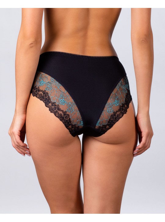 Жіночі трусики мікрофібра Lanny mode 51577 чорні з зеленим k3480-10