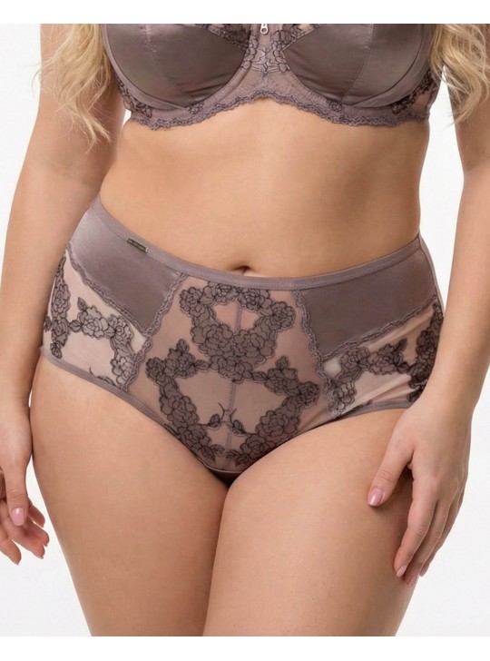 Жіночі труси мікрофібра з вишивкою Lanny mode 51599 капучіно 4410-3