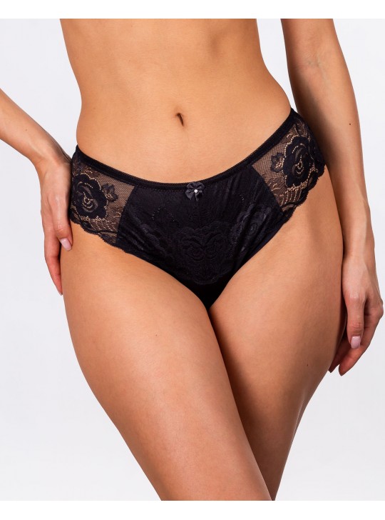 Жіночі труси мікрофібра з мереживом Lanny mode 55420 чорні k3641-5
