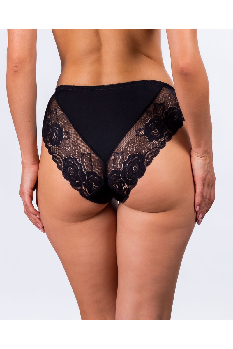 Жіночі труси мікрофібра з мереживом Lanny mode 55420 чорні k3641-5