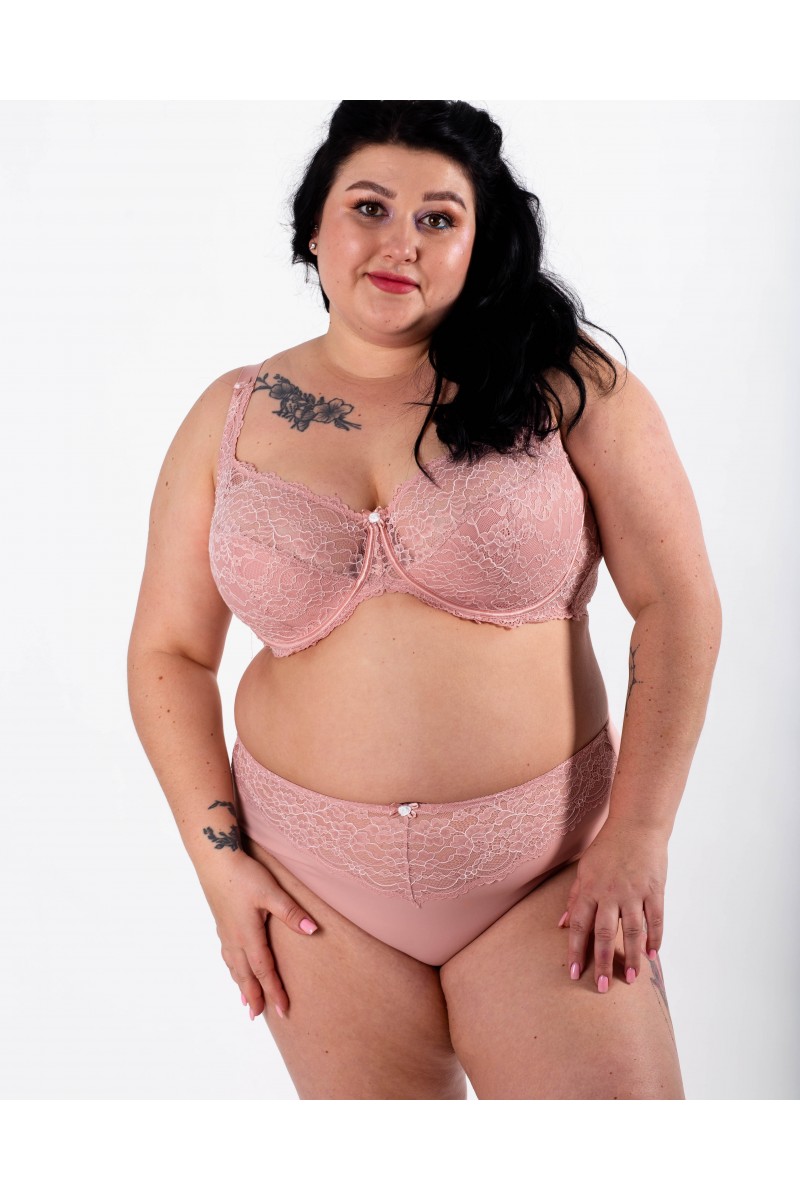 Трусики жіночі мікрофібра з мереживом Lanny 55676 пудра 4278-5