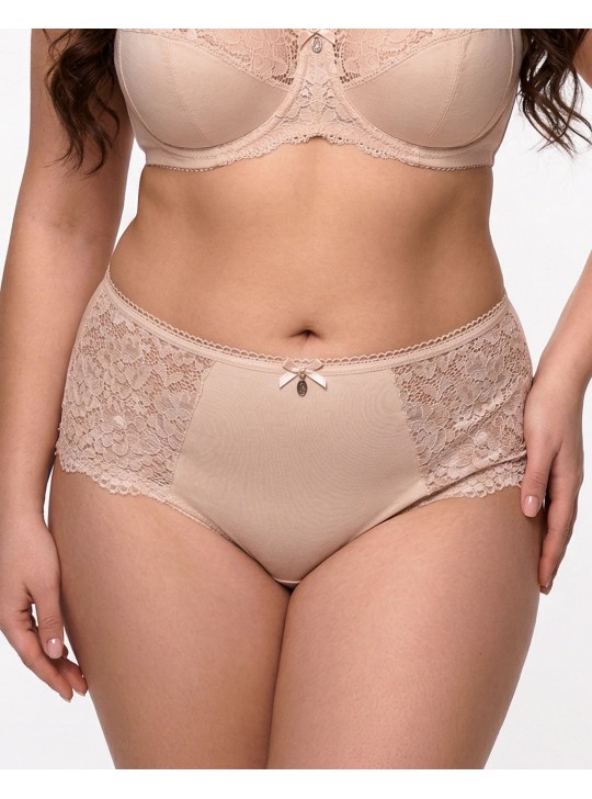 Жіночі бавовняні трусики високої посадки Lanny mode 55848 капучіно k3847-8