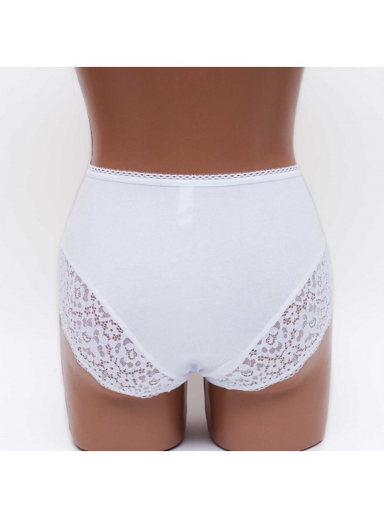 Жіночі бавовняні трусики високої посадки Lanny mode 55848 білі k3847-7
