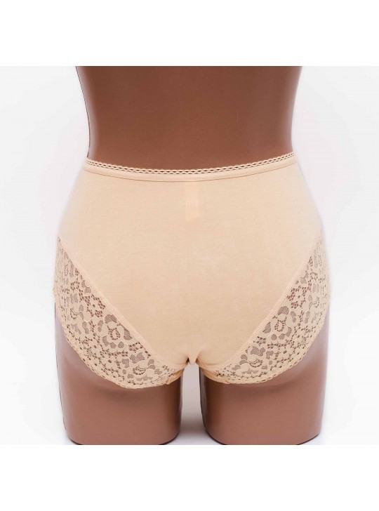 Жіночі бавовняні трусики високої посадки Lanny mode 55848 бежеві k3847-5