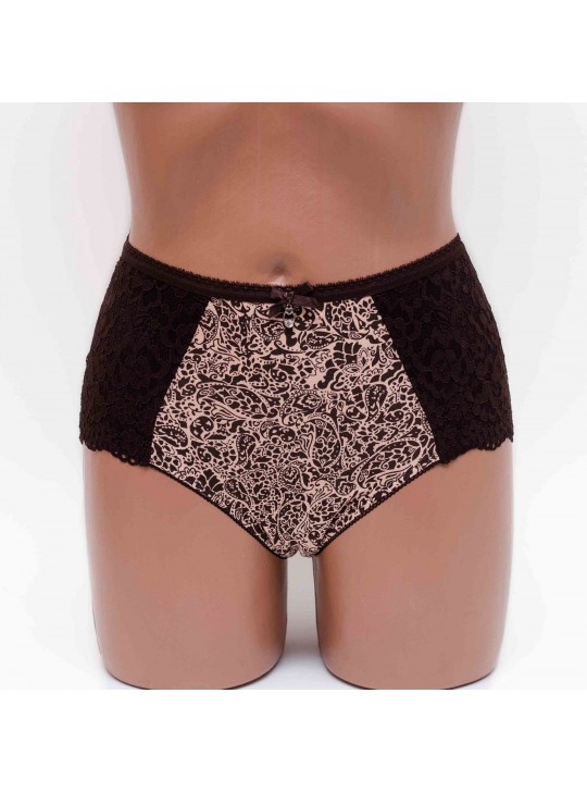 Жіночі бавовняні трусики високої посадки Lanny mode 55848 коричневі k3847-6