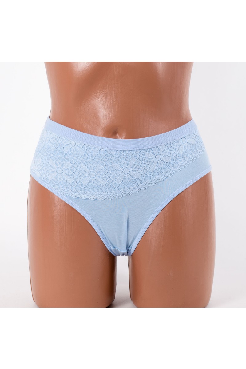 Трусики жіночі сліп бавовна з мереживом MDL 4003 блакитні k3449-24