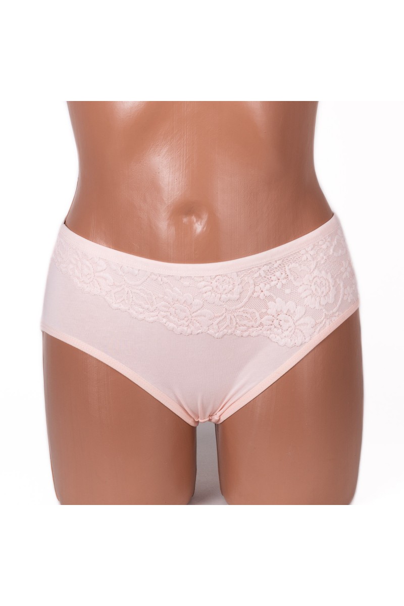Трусики жіночі сліп бавовна з мереживом MDL 4003 персикові k3449-23