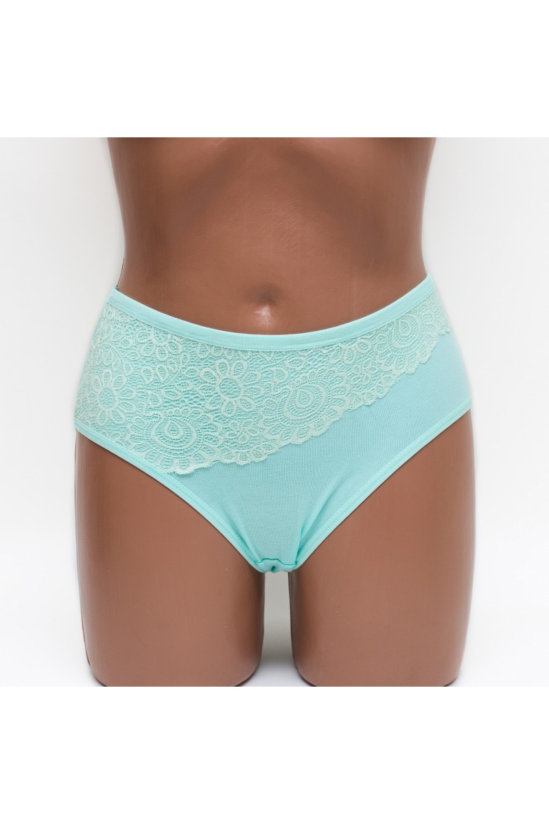 Трусики жіночі сліп бавовна з мереживом MDL 4003 м'ята k3449-17