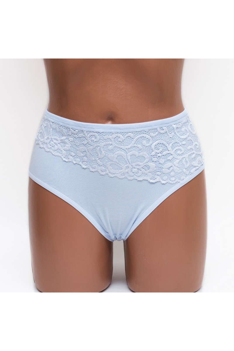 Трусики жіночі сліп бавовна з мереживом MDL 4003 блакитні k3449-9