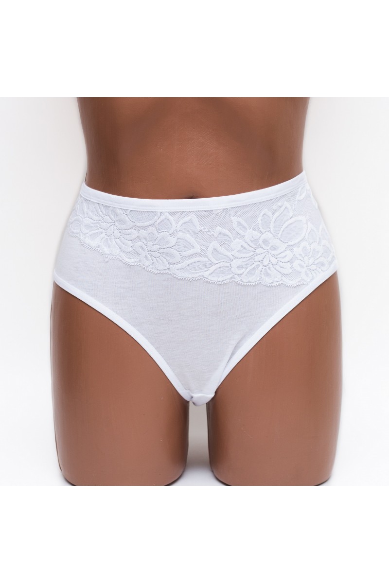 Трусики жіночі сліп бавовна з мереживом MDL 4003 білі k3449-4 Трусики жіночі сліп бавовна з мереживом MDL 4003 білі k3449-4