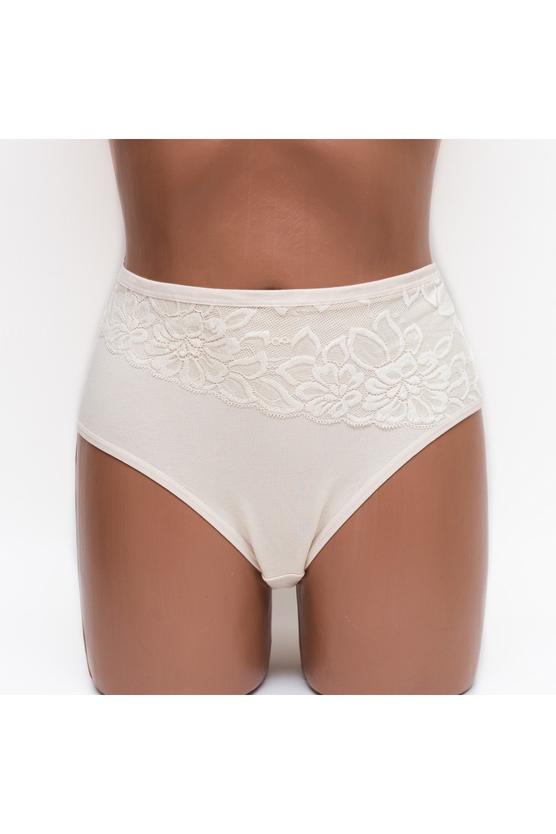 Трусики жіночі сліп бавовна з мереживом MDL 4003 кавові k3449-14