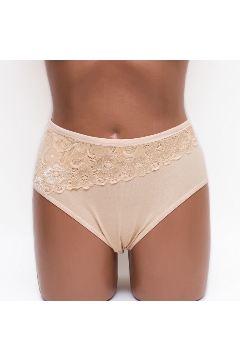 Трусики жіночі сліп бавовна з мереживом MDL 4003 капучино k3449-5