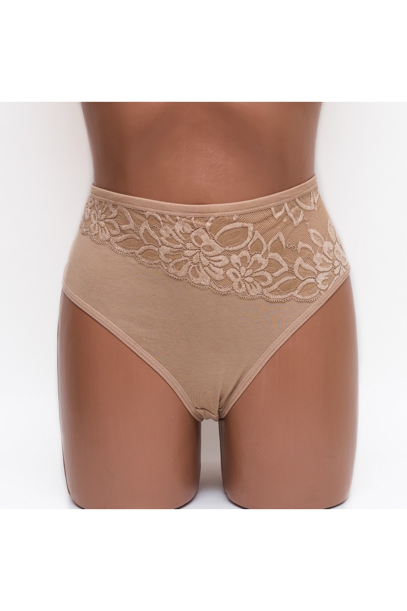Трусики жіночі сліп бавовна з мереживом MDL 4003 капучино k3449-19