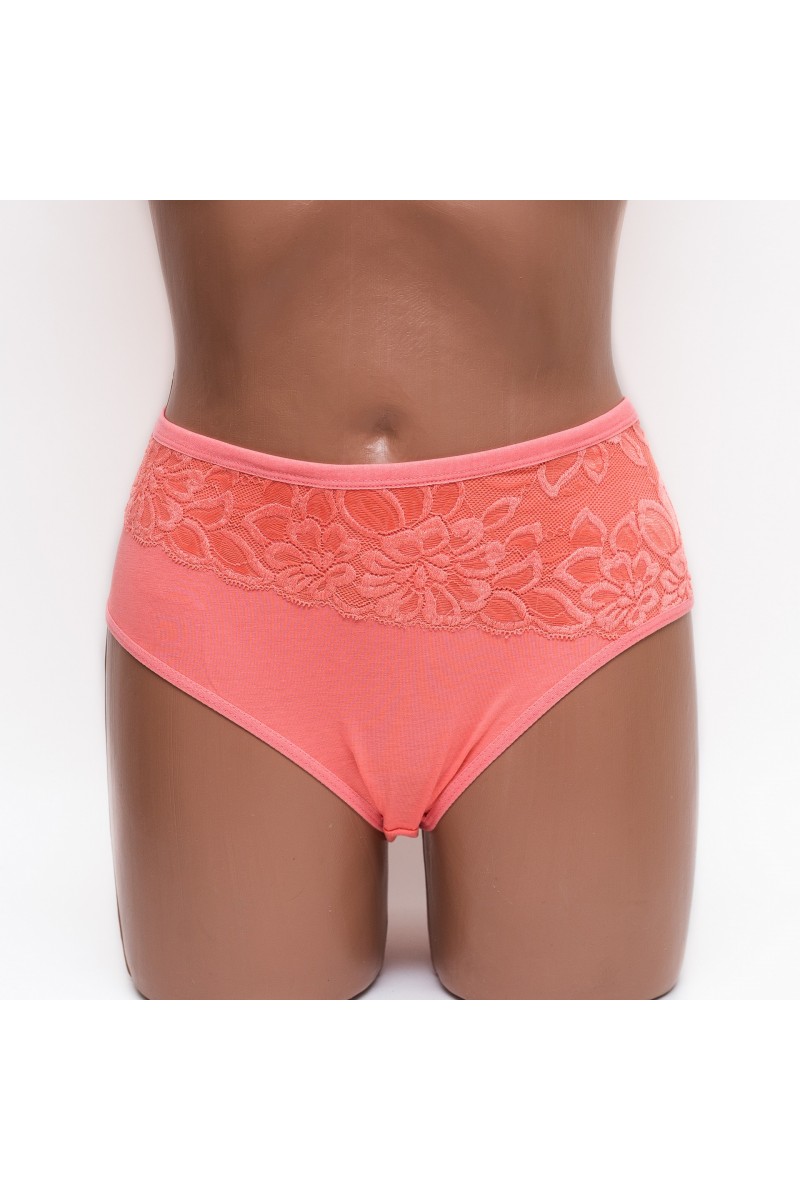 Трусики жіночі сліп бавовна з мереживом MDL 4003 рожеві k3449-18