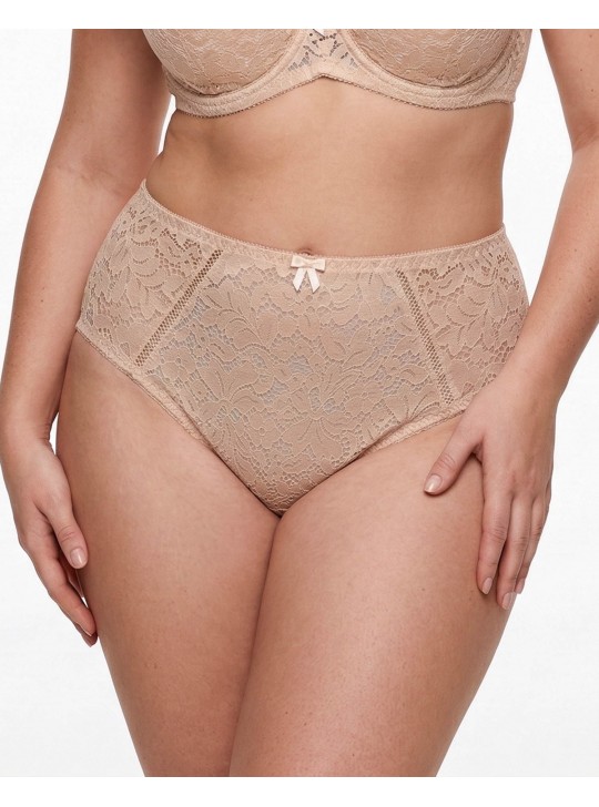 Жіночі труси мереживо та мікрофібра Weiyesi 18002 бежеві 4458-1